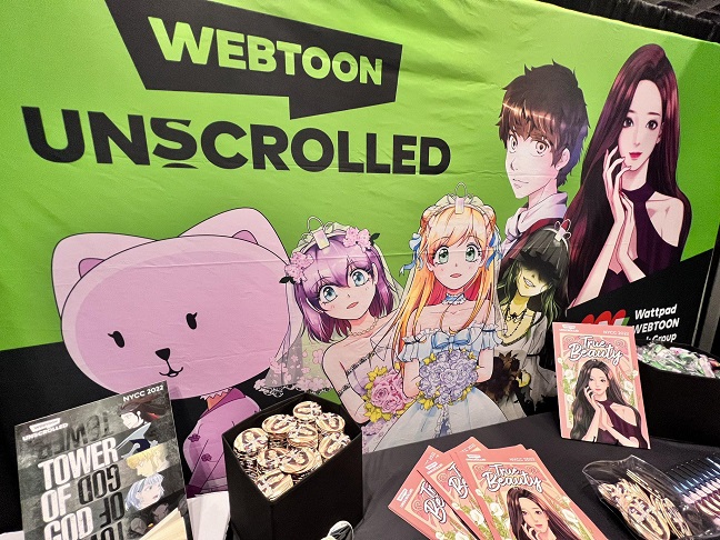 Naver Webtoon, South Korea's leading webtoon provider, presents its webtoon series during New York Comic Con held in New York on Oct. 11, 2022, in this photo provided by the company.