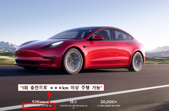 This photo provided by the Fair Trade Commission (FTC) on Jan. 3, 2023, shows an advertisement of the South Korean arm of U.S. electric vehicle giant Tesla Inc. in 2019.