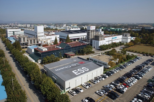 LG Chem Ltd.'s factory in the southwestern city of Iksan is seen in this photo provided by the company. 