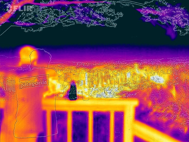 This file photo, taken with a thermal imaging camera from Mount Namsan on July 27, 2022, shows downtown Seoul amid a heat wave. (Yonhap)