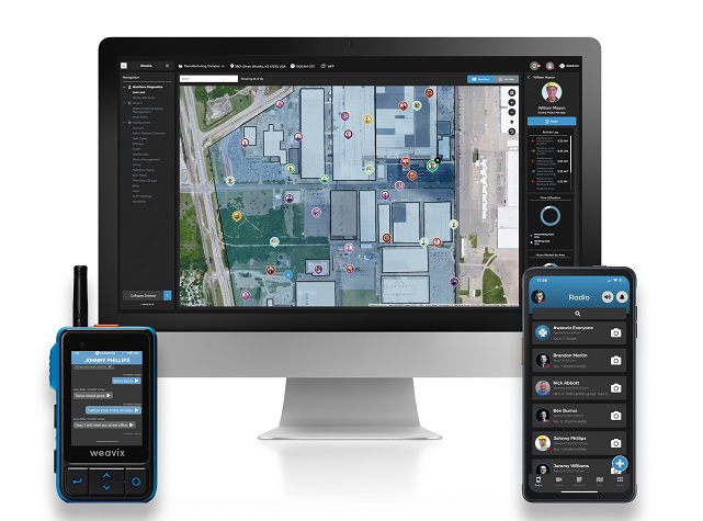The walt™ smart radio, mobile app and web console showing the full Internet of Workers™ platform using private wireless.