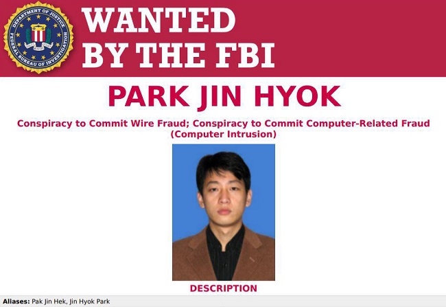 This file photo from the U.S. Federal Bureau of Investigation on Sept. 6, 2018, shows Park Jin-hyok of North Korea who was charged by the U.S. with multiple cyber attacks from 2014. (Yonhap)