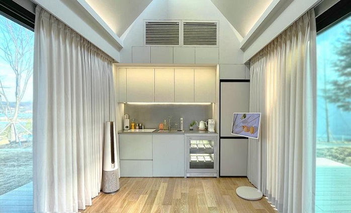 This photo provided by LG Electronics Inc. shows the home appliances maker's residential concept, LG Smart Cottage.