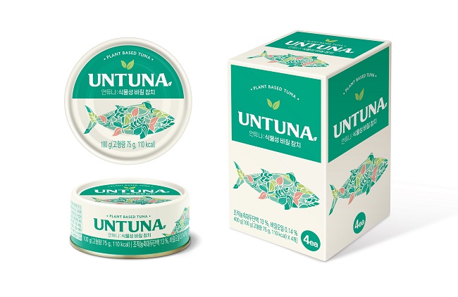 This image provided by Ottogi Co. shows the food producer's plant-based canned UNTUNA Basil.