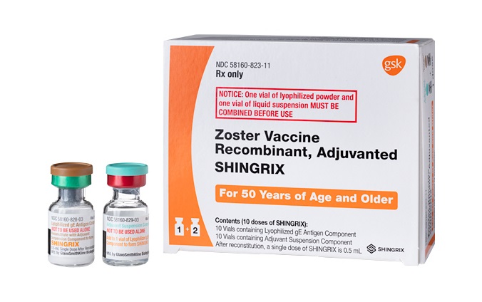 This image provided by GlaxoSmithKline Plc. shows the drugmaker's Shingrix vaccine.