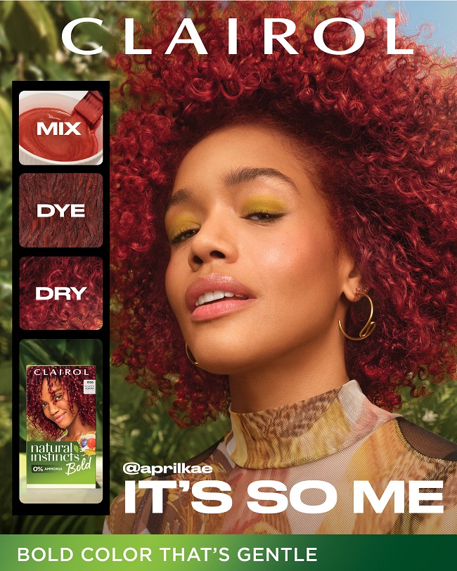 It's not about the color you were born with, but the color you were meant to be. Mix, Dye, Dry with Natural Instincts Bold. (Pictured: April Kae)
