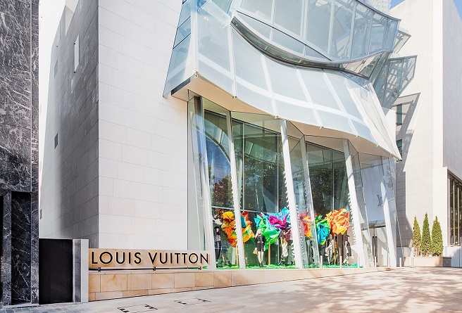 The Louis Vuitton Maison Seoul flagship store in southern Seoul is shown in this undated photo provided by the company on April 3, 2023.