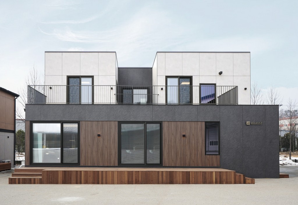 The 54-Pyeong Modular Housing Model Unveiled by XiGEIST: A Front View (Image courtesy of GS E&C)