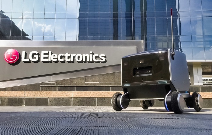 This file photo provided by LG Electronics Inc. on July 13, 2021, shows the company's new indoor-outdoor delivery robot.