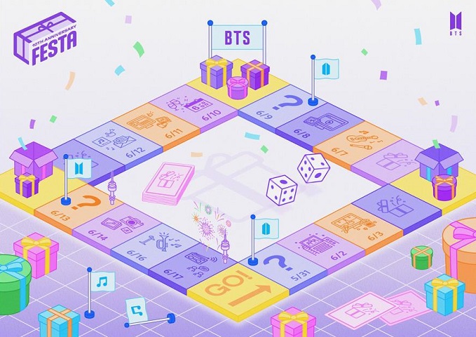 This promotional image for the 2023 BTS Festa is provided by BigHit Music.