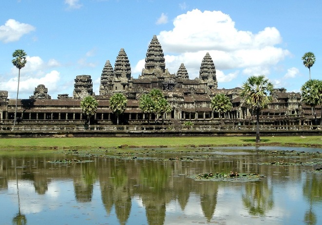 The world-famous Angkor Wat temple complex in Siem Reap, northwestern Cambodia. (Yonhap)