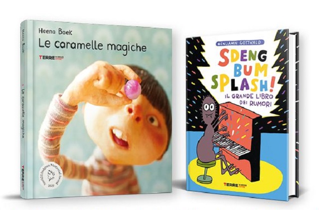 The cover image of Baek Heena's picture book "Magic Candies," (L) the winner of the SuperPremio Anderson 2023, is seen in this photo provided by Italian magazine Andersen.