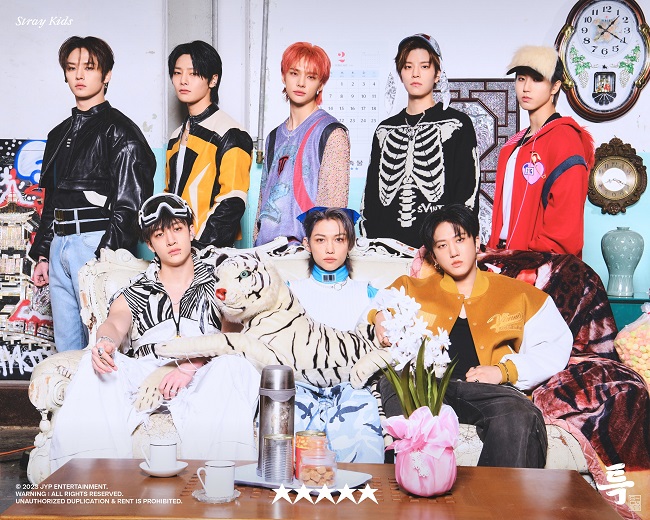 K-pop boy group Stray Kids are seen in this photo provided by JYP Entertainment. 