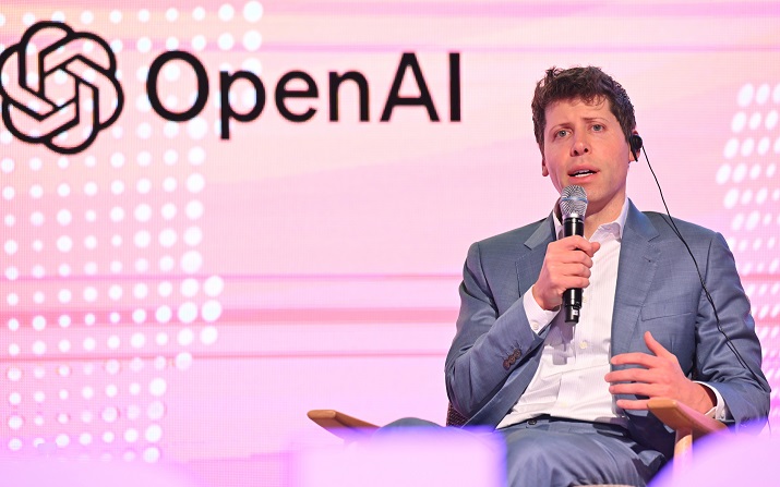 OpenAI CEO Sam Altman speaks during a business event in Seoul on June 9, 2023. (Pool photo) (Yonhap)