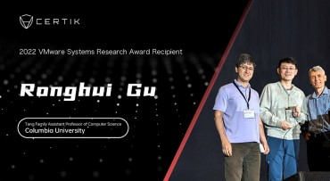 CertiK Co-Founder Professor Ronghui Gu Honored with VMware Systems Research Award