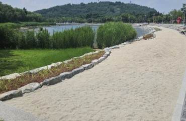 Sandy Beach Set Up in Seoul Park