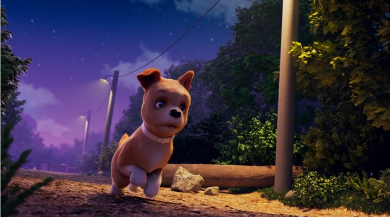 Shown here is a scene from an animation narrating the tale of DOgKU, the mascot of the I'M DOgNOR campaign