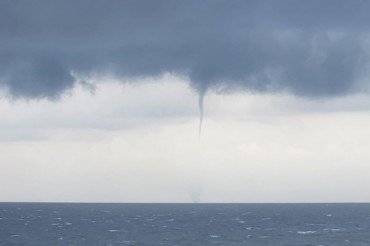 Dragon-Like Waterspouts Soar Above Ulleung Sea in Mesocyclone Phenomenon