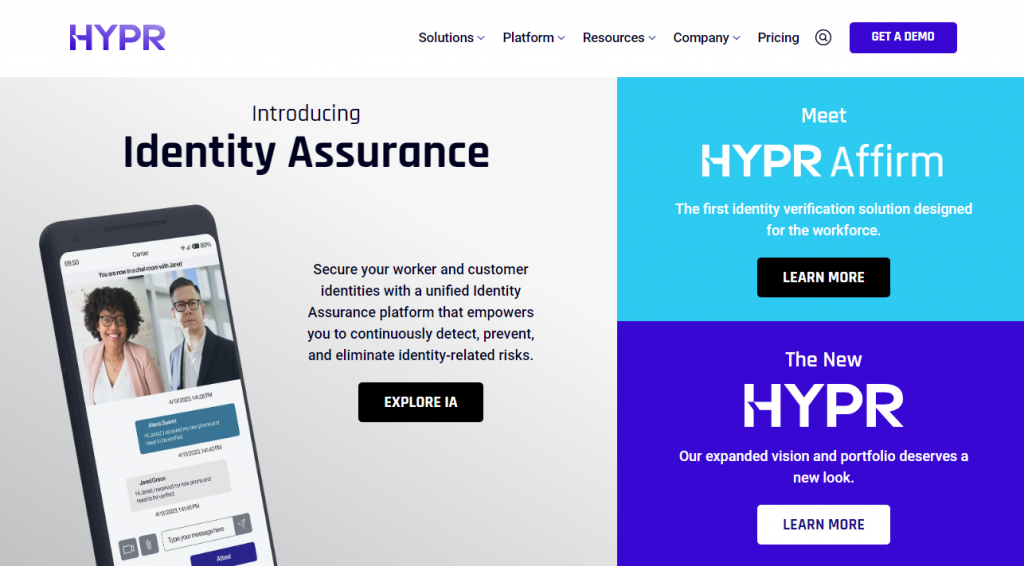 HYPR, the Identity Assurance Company, helps organizations create trust in the identity lifecycle. (Image from the company website)