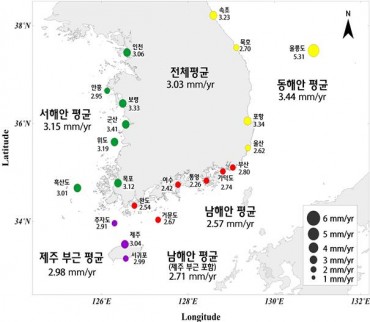 S. Korea’s Sea Level Rises More Than 10 cm over 34 Years