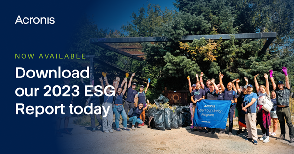 Beyond Cyber Protection Leadership: Acronis’ Environmental and Social 2023 ESG Report Revealed