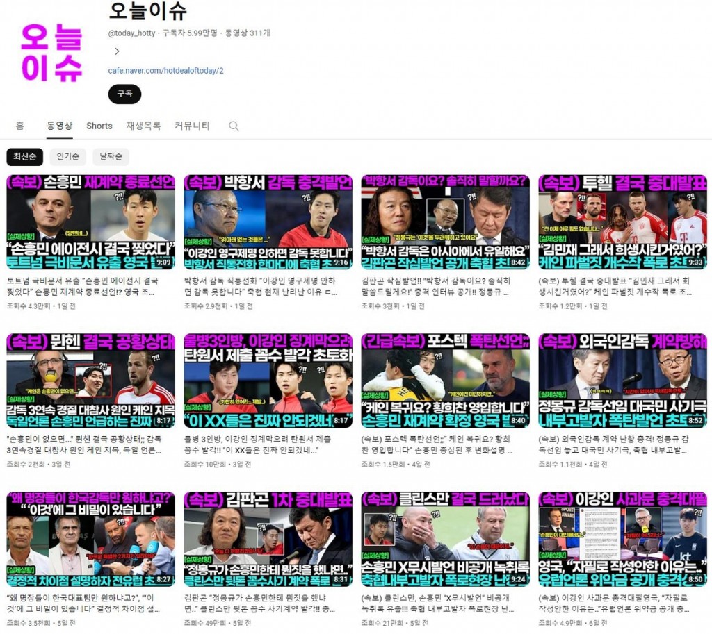 Between January 14 and 27, a total of 361 videos from 195 channels were identified as spreading fake news about Lee Kang-in. (Image courtesy of Pyler)