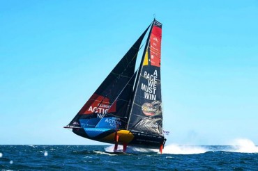 Malizia-Seaexplorer competing in Vendée Globe under Monaco flag