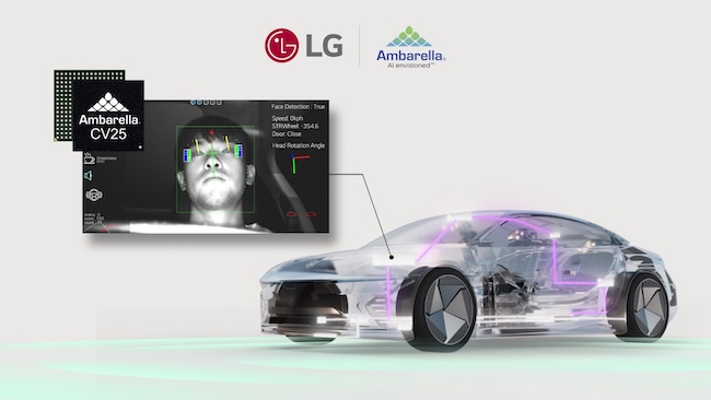 LG Electronics Partners with U.S.-based Ambarella for In-cabin Sensing Solution