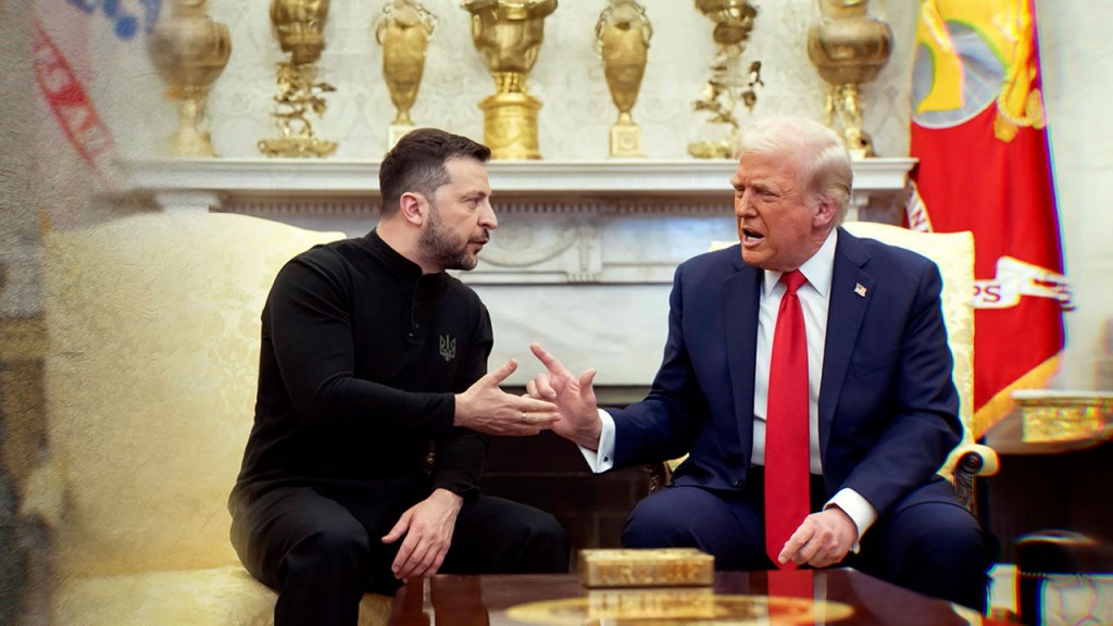 During the meeting, Trump reportedly told Zelensky, “Without us, you have no leverage.” He later suggested that a peace deal “would not be difficult to achieve” and hinted at resuming negotiations over the minerals agreement. (AFP Yonhap News File photo)