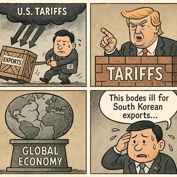 South Korea Faces Mounting Pressure as U.S. Tariffs Target Steel, Autos, and Trade Surplus (Image created by AI/ChatGPT)