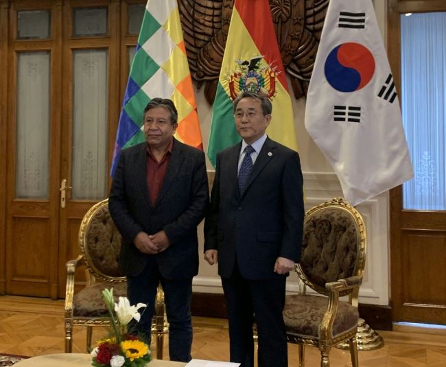 S. Korea’s Special Envoy Visits Bolivia on 60th Anniv. of Diplomatic Ties
