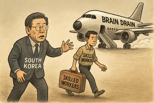 South Korea Faces Growing Talent Deficit as High-Skilled Workers Head Abroad (Image supported by ChatGPT)