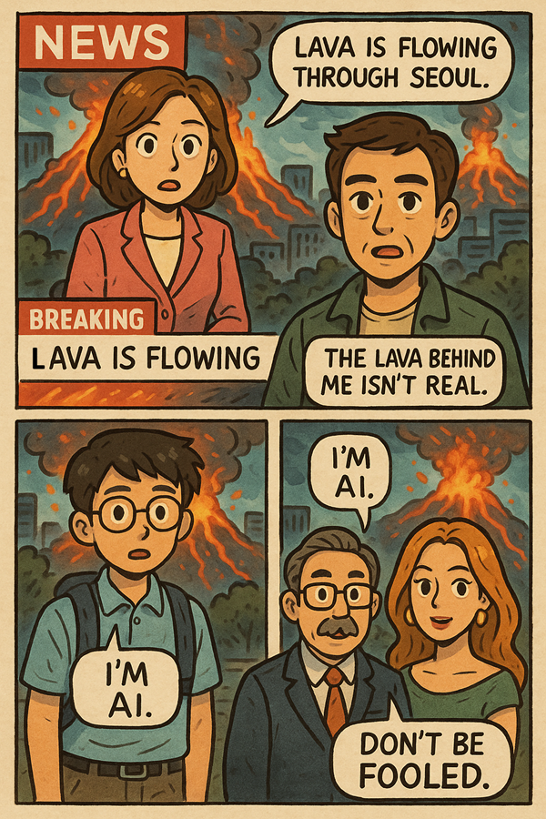 AI’s Power to Deceive: How a Fake News Clip Went Viral in South Korea (Image supported by ChatGPT)