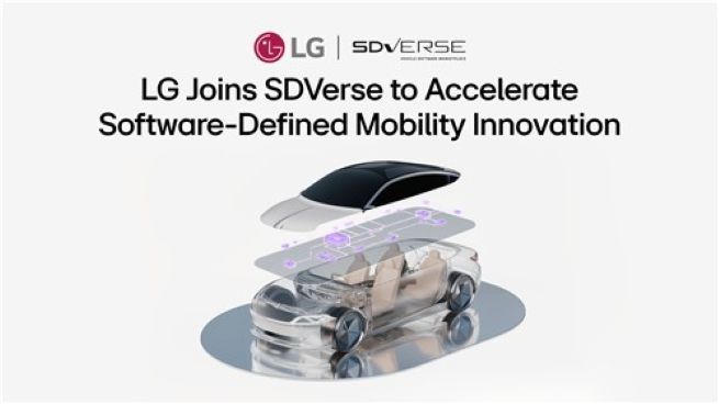 This image provided by LG Electronics Inc. highlights its participation in the automotive software open platform SDVerse. (Yonhap)