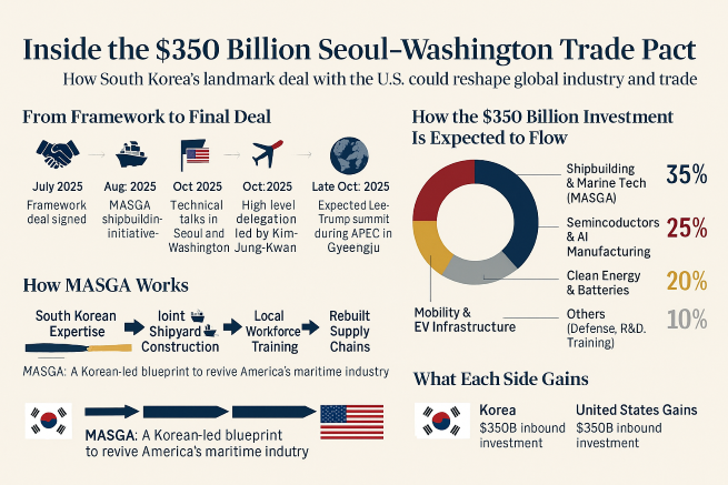 Infographic | Inside the $350 Billion Seoul–Washington Trade Pact