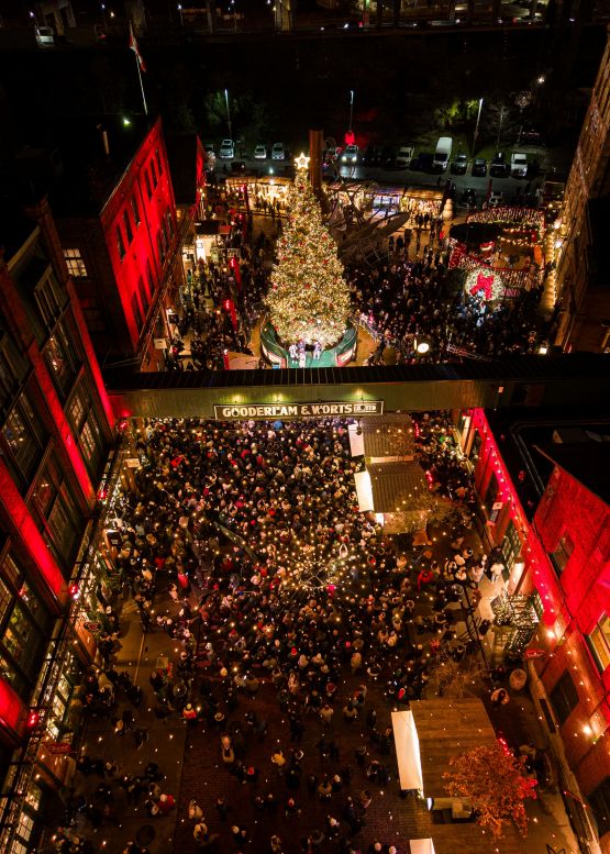 Canada’s Most Iconic Christmas Tree Lights Up The 2025 Distillery Winter Village