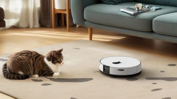 This undated file photo released by Samsung Electronics Co. shows the company's Bespoke Steam robot vacuum cleaner. (Yonhap)
