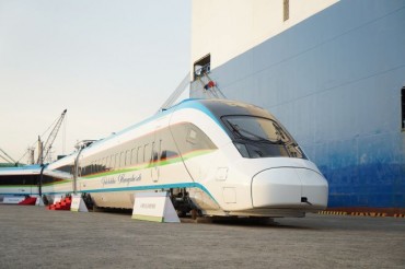 Hyundai Rotem Ships First Korean High-Speed Trains to Uzbekistan