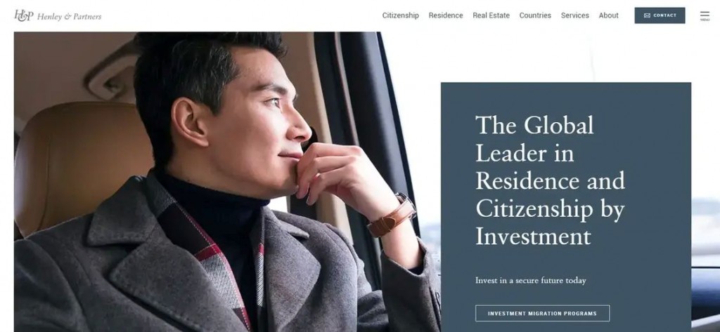 Henley & Partners is the global leader in residence and citizenship planning. Each year, hundreds of wealthy individuals and their advisors rely on our expertise and experience in this area. (Image from Henley & Partners Group webpage)
