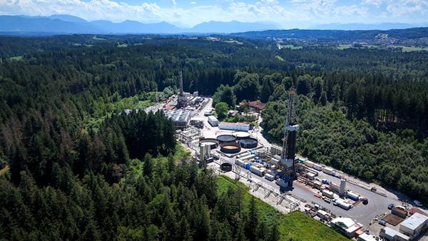Aerial view of Eavor's geothermal facility at Geretsried, Germany