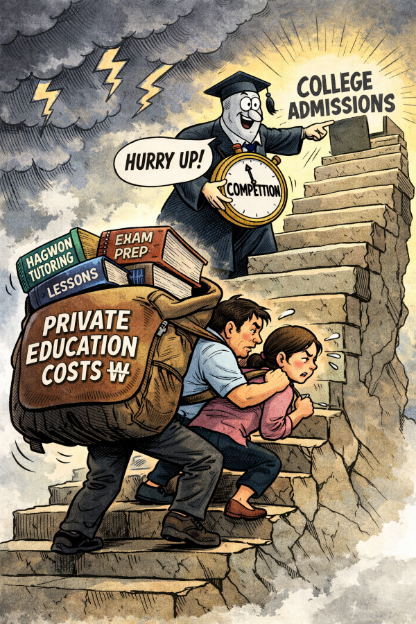 As Competition Intensifies, Korean Parents Pour Money Into Tutoring (Image supported by ChatGPT)